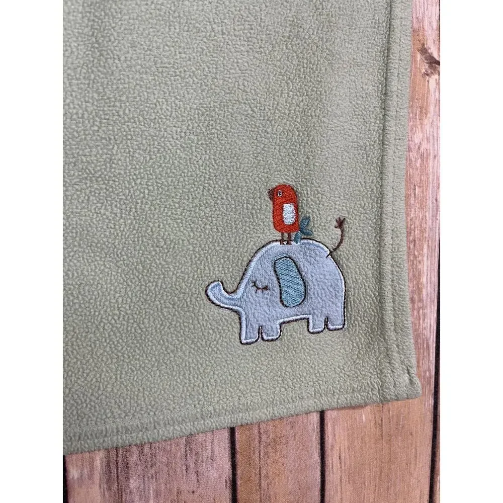 NoJo Making Miracles baby blanket green elephant bird